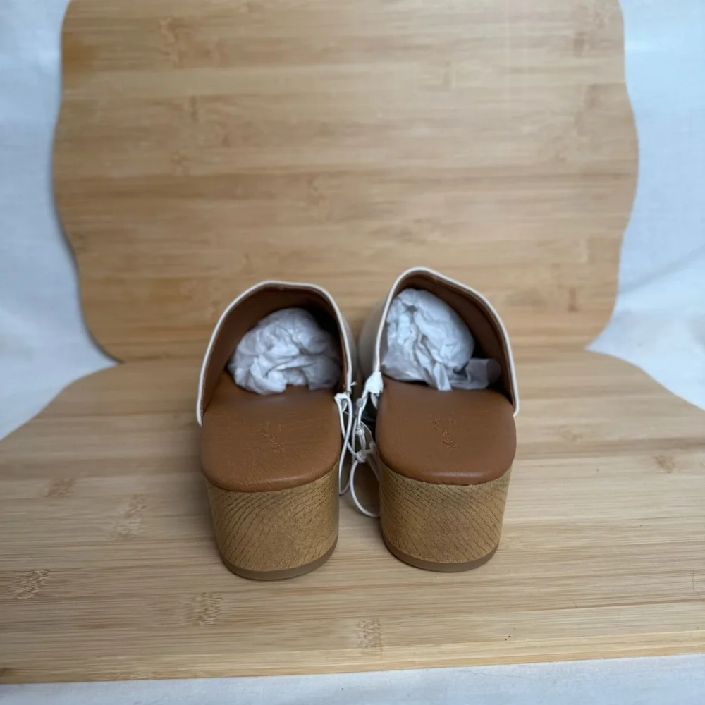 Cream Magnolia Wedge Universal Thread Slip-On Mules Size 8.5 - Picture 6 of 10
